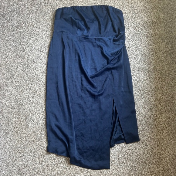 Cushnie Target Blue Strapless Sheath Dress Cocktail Formal Party Sleek 18W - Picture 4 of 10